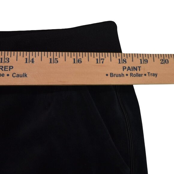 Juicy Couture Black Velour Joggers Size XL Ribbed Waist Retro Y2K - Picture 8 of 9
